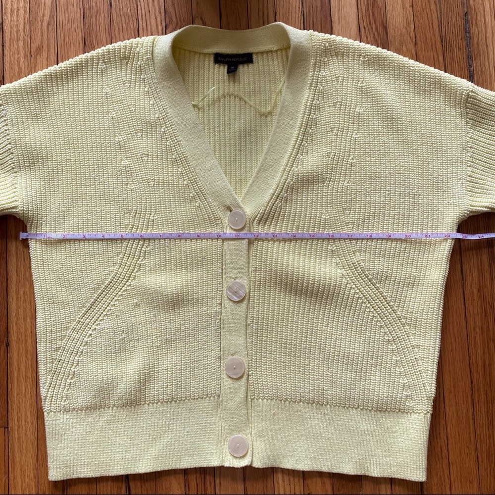 Banana Republic Butter Chunky Ribbed Cardigan Sweater, “Yellow Confetti” Knit - Picture 17 of 17